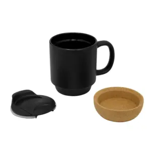 TAZA DE CORCHO NEGRA 12 ONZAS