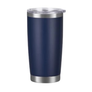 VASO CON CIERRE HERMÉTICO Y BORDE PLATEADO EN AZUL NAVY / NEGRO / BLANCO DE 20 ONZAS