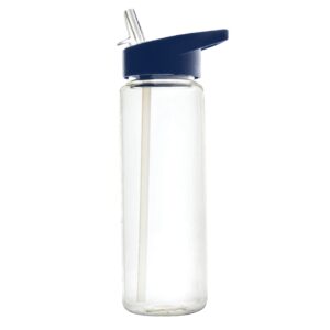 BOTELLA TRANSPARENTE CON TAPA AZUL NAVY / VERDE / NEGRO / BLANCO DE 750 ML
