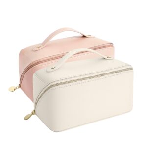 COSMETIQUERAS PU + POLIÉSTER 25.5 X 10.5 X 11 CM EN ROSA / BLANCO