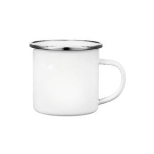 TAZA SUBLIMABLE BORDE PLATEADO DE 8 ONZAS